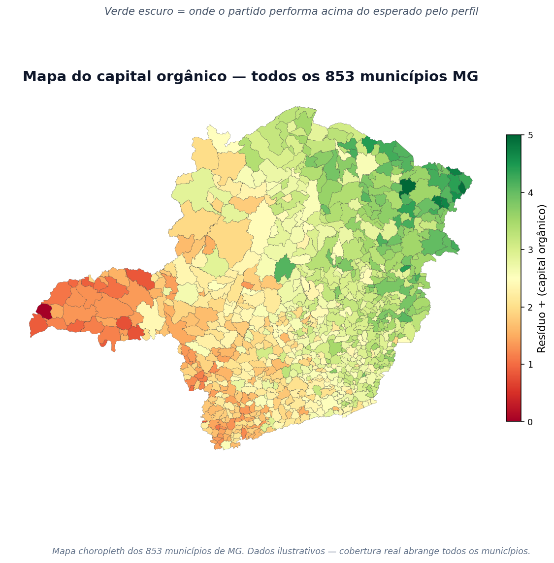 Mapa de capital orgânico MG